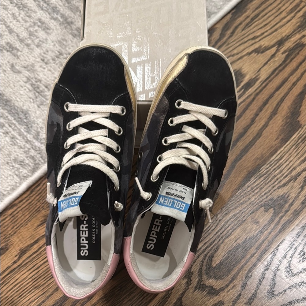 Golden Goose Black and Pink Sneakers